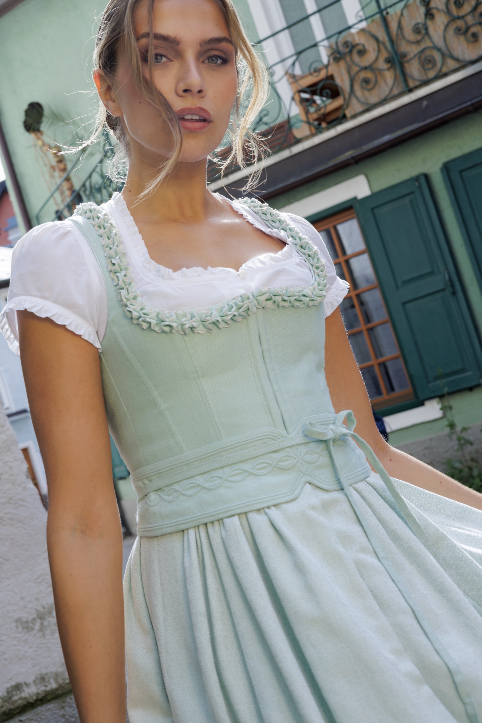 Gössl SS26 lookbook — mint dirndl, Salzburg